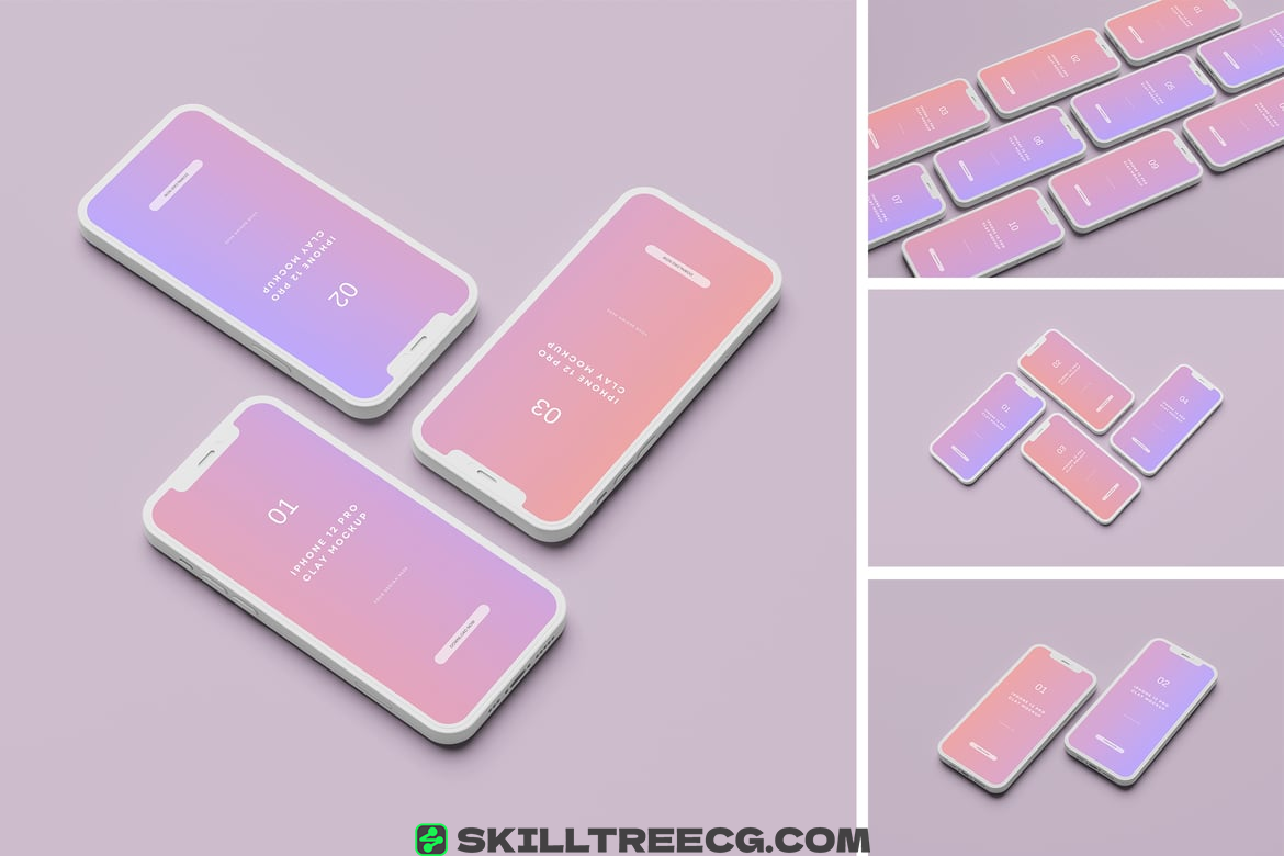 Phone 12 Pro Clay Mockup（826720）-技能树